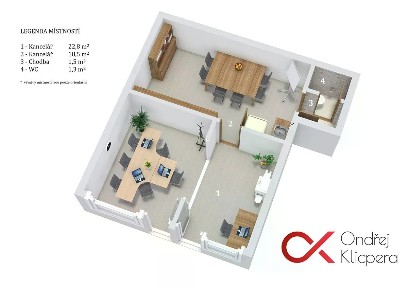 Pronájem kanceláře 44 m² Hartigova, Praha - Žižkov