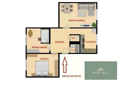 Prodej bytu 3+1 65 m² Masarykova, Plzeň - Doubravka