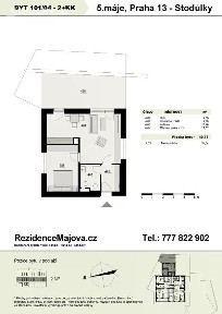 Prodej bytu 2+kk 51 m² 5. máje, Praha - Stodůlky