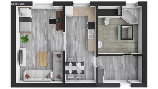 Prodej bytu 1+1 57 m²