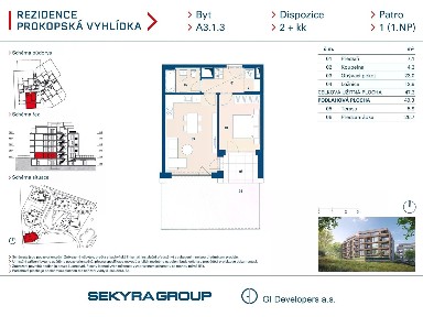 Prodej bytu 2+kk 47 m² Radlická, Praha - Jinonice