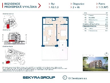 Prodej bytu 2+kk 47 m² Radlická, Praha - Jinonice