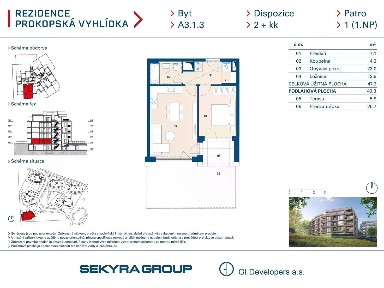 Prodej bytu 2+kk 47 m² Radlická, Praha - Jinonice