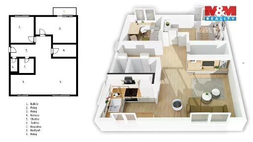 Prodej bytu 3+kk 72 m² U Stadionu, Chrudim - Chrudim III