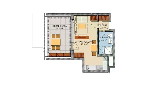 Prodej bytu 1+kk 44 m² Honzíkova, Praha - Dolní Měcholupy