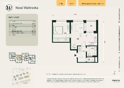 Prodej bytu 2+kk 46 m² náměstí Augustina Bubníka, Praha - Radlice
