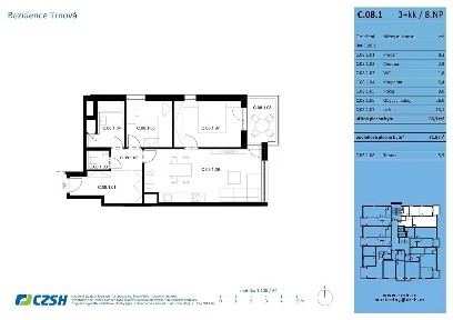 Prodej bytu 3+kk 71 m² Jozefa Gabčíka, Pardubice - Trnová