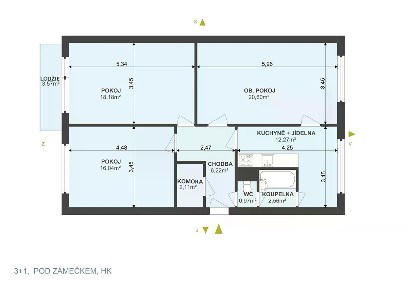 Prodej bytu 3+1 85 m² Pod Zámečkem, Hradec Králové - Třebeš