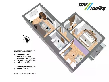 Prodej bytu 2+1 48 m² Braniborská, Milovice - Mladá