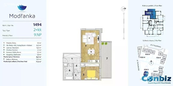 Prodej bytu 2+kk 56 m² Zlochova, Praha - Modřany