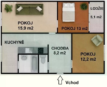 Pronájem bytu 3+1 74 m² Masarykova, Plzeň - Doubravka