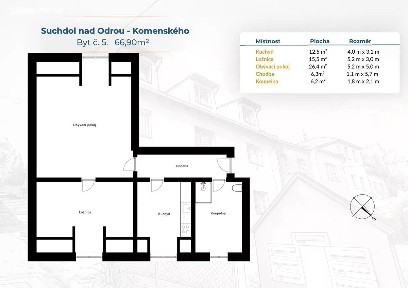 Prodej bytu 2+1 67 m²
