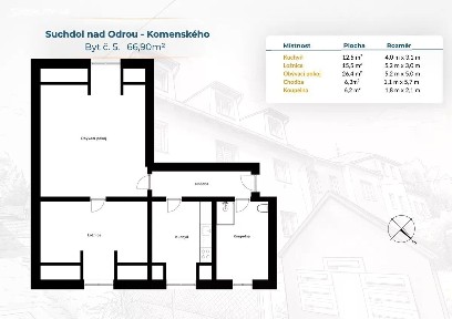 Prodej bytu 2+1 67 m²