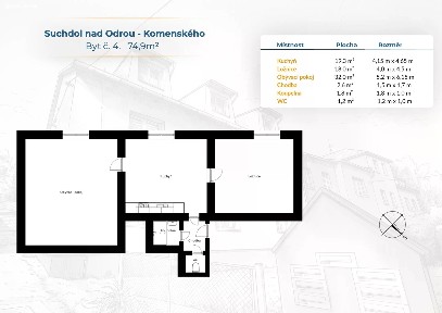 Prodej bytu 2+1 75 m²