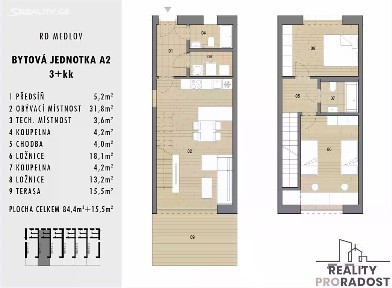Prodej bytu 3+kk 84 m² Medlov