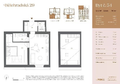 Prodej bytu atypický 72 m² Bělehradská, Praha - Vinohrady