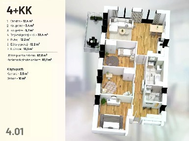 Prodej bytu 4+kk 98 m² Rudolfovská tř., České Budějovice