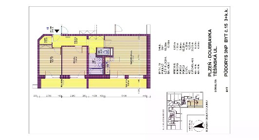 Pronájem bytu 3+kk 75 m² Těšínská, Plzeň - Lobzy