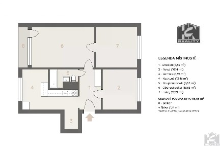 Prodej bytu 3+1 64 m² Na Výšině, Jablonec nad Nisou