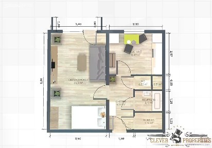 Pronájem bytu 1+1 43 m²