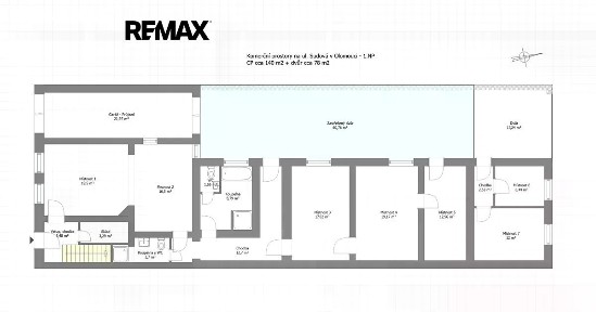 Pronájem kanceláře 140 m² Sudova, Olomouc - Nový Svět