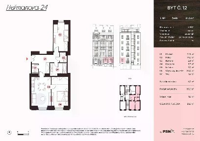 Prodej bytu 3+kk 75 m² Heřmanova, Praha - Holešovice
