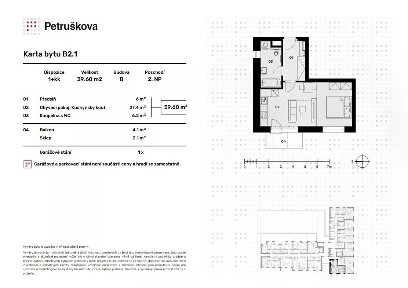 Prodej bytu 1+kk 36 m² Petruškova, Ostrava - Zábřeh