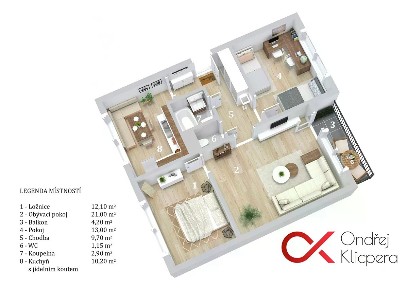 Pronájem bytu 3+1 70 m² Nezvalova, Liberec - Liberec XV-Starý Harcov
