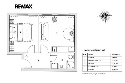 Pronájem bytu 2+kk 34 m² Legerova, Praha - Nové Město