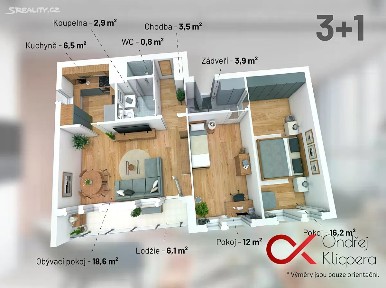 Pronájem bytu 3+kk 66 m² Habrová, Praha - Žižkov