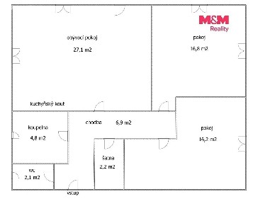 Pronájem bytu 3+kk 76 m²