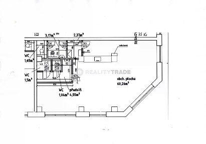 Pronájem obchodního prostoru 71 m²
