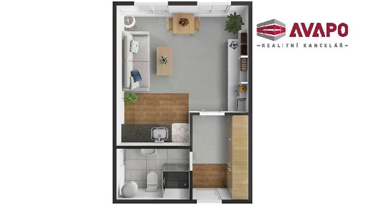 Pronájem bytu 1+kk 25 m² Na Valech, Opava - Město
