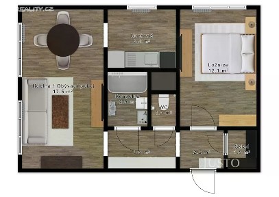 Prodej bytu 2+1 46 m² Šimůnkova, Praha - Kobylisy