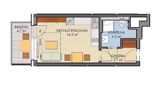 Prodej bytu 1+kk 25 m² Honzíkova, Praha - Dolní Měcholupy