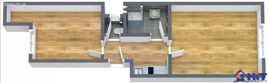 Pronájem bytu 2+1 39 m² Na Dolinách, Praha - Nusle