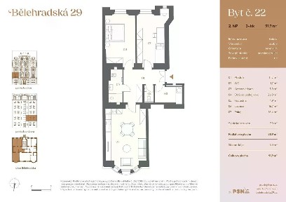 Prodej bytu 3+kk 82 m²