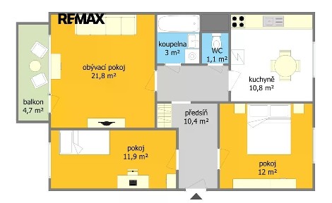 Pronájem bytu 3+1 75 m² Souhrady, Brno - Bohunice