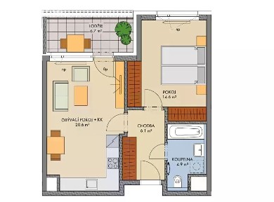 Prodej bytu 2+kk 52 m² Vítové, Praha - Hlubočepy