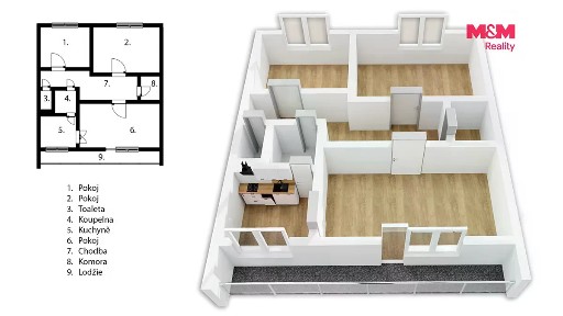 Prodej bytu 3+1 76 m² Děčínská, Kladno - Kročehlavy