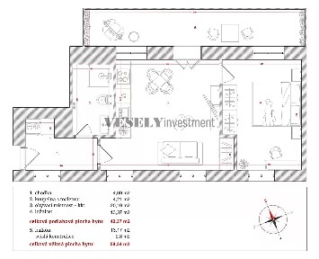 Prodej bytu 2+kk 58 m² Boleslavova, Praha - Nusle