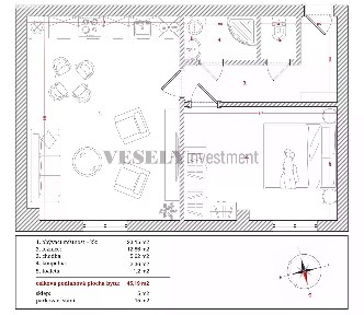 Prodej bytu 2+kk 45 m² Rubešova, Benešov
