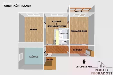 Pronájem bytu 3+1 70 m² Jílová, Olomouc - Nová Ulice