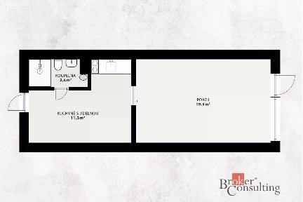 Pronájem bytu 2+kk 33 m² Nad Školou, Liberec - Liberec XXX-Vratislavice nad Nisou