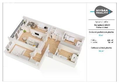 Prodej bytu 4+1 102 m² Navigátorů, Praha - Liboc