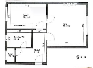 Pronájem bytu 1+1 45 m² Pichlova, Pardubice - Zelené Předměstí