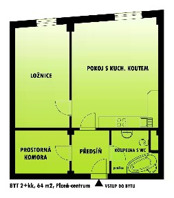 Pronájem bytu 2+kk 64 m² Otýlie Beníškové, Plzeň - Severní Předměstí