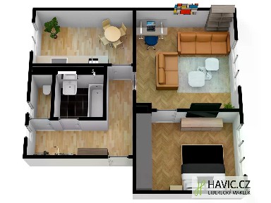 Pronájem bytu 2+1 64 m² Votočkova, Liberec - Liberec VII-Horní Růžodol