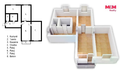 Prodej bytu 3+1 61 m² Medkova, Hradec Králové - Pražské Předměstí