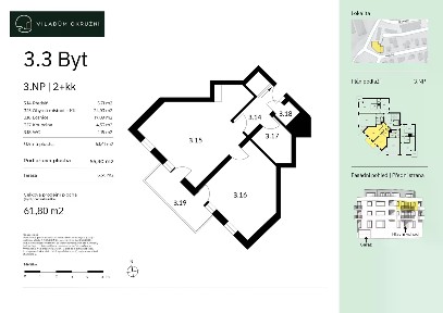 Prodej bytu 2+kk 55 m² Okružní, Praha - Komořany